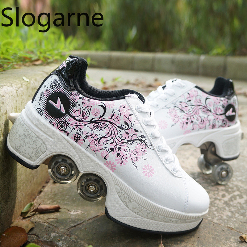 Women Shoes Waterproof - Sepatu Roda Deformasi 4 Roda Wanita,