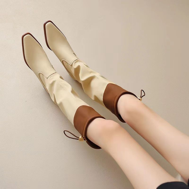 Women Shoes Waterproof - Sepatu Boots Wanita Model Kotak Ujung
