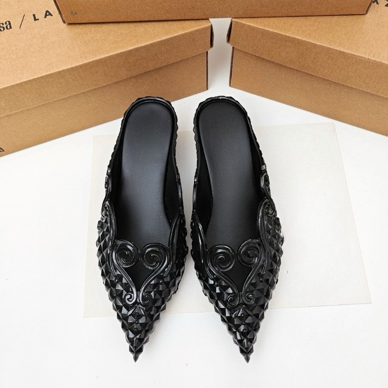 Court Heel Pointed - Sepatu Wanita Sandal Hak Rendah Model