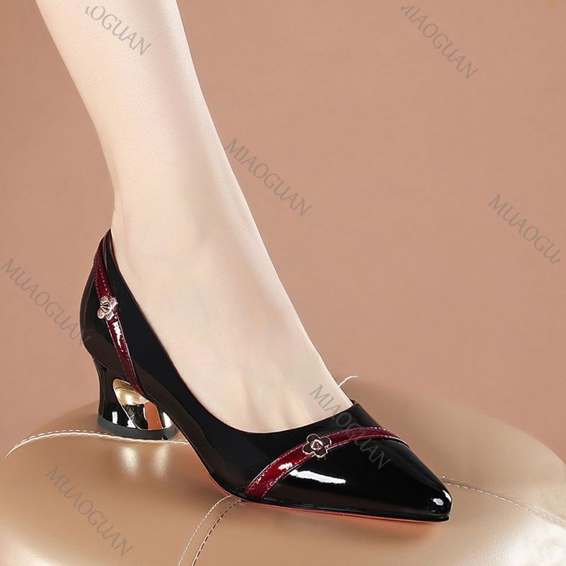 Women'S Shoes Professional - Sepatu Hak Tengah Tebal Kulit Lembut