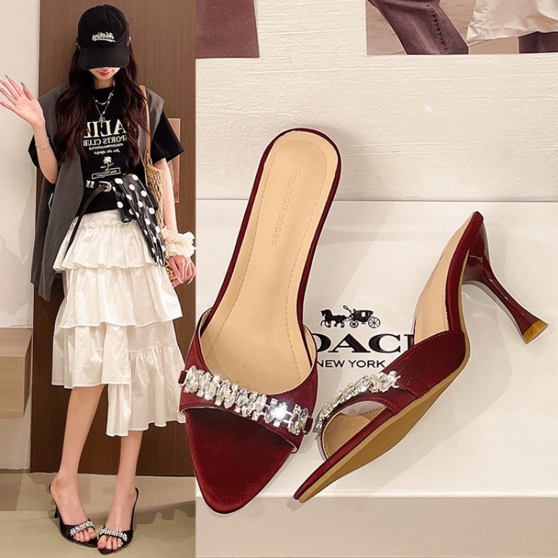 Women'S Shoes Size 40 In Us - Sandal Wanita Desainer Kristal Berkilau Hak