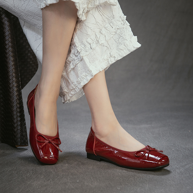 Sepatu Kulit Asli Ujung Bulat  - Women Shoes Japanese Brand ulasan dan harga