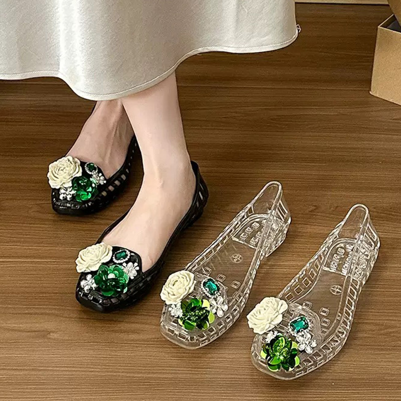 Sepatu Jelly Mewah Berhias Bun - Jelly Sandal Women ulasan dan harga