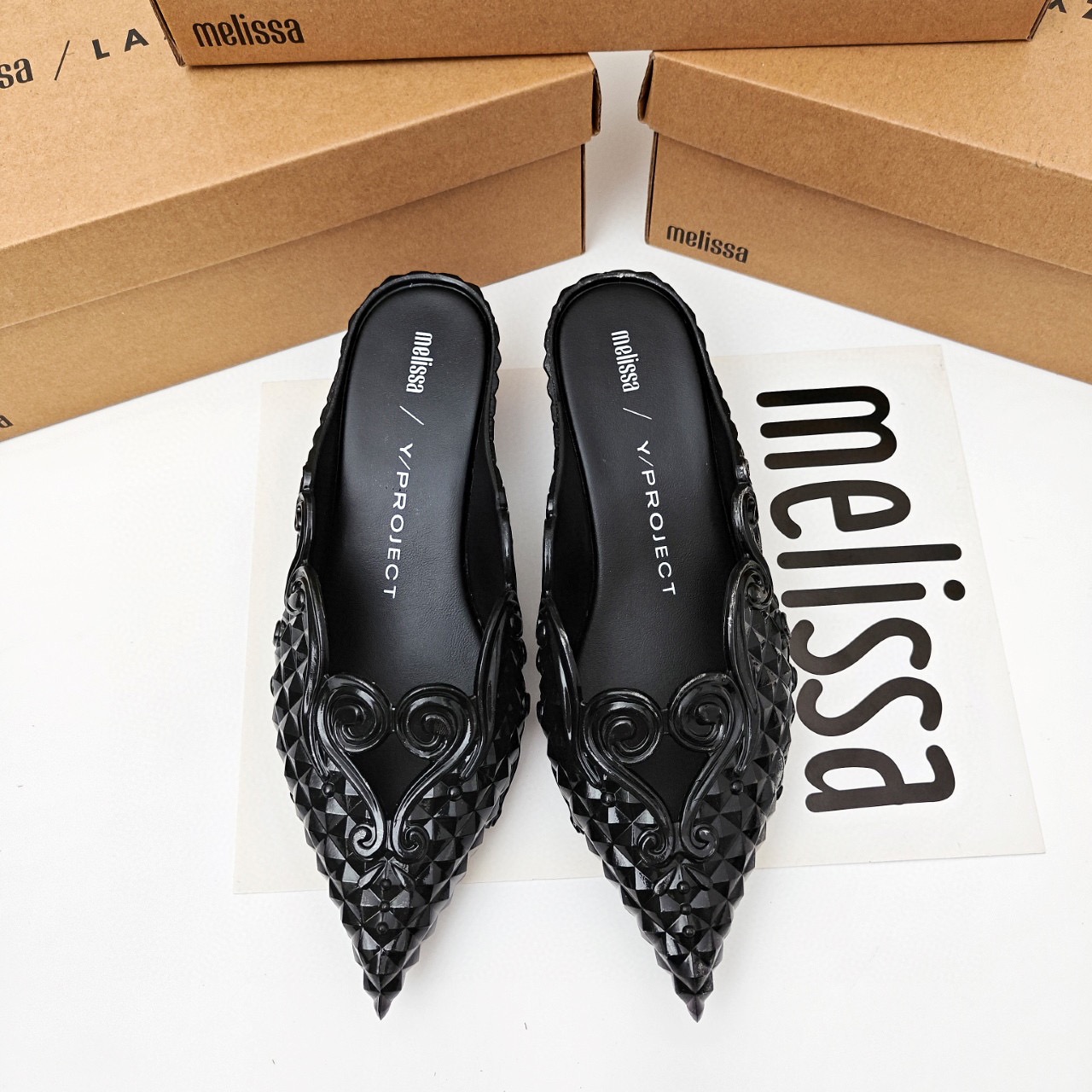 Mini Melissa Court Sepatu Slip - Court Heel Pointed ulasan dan harga