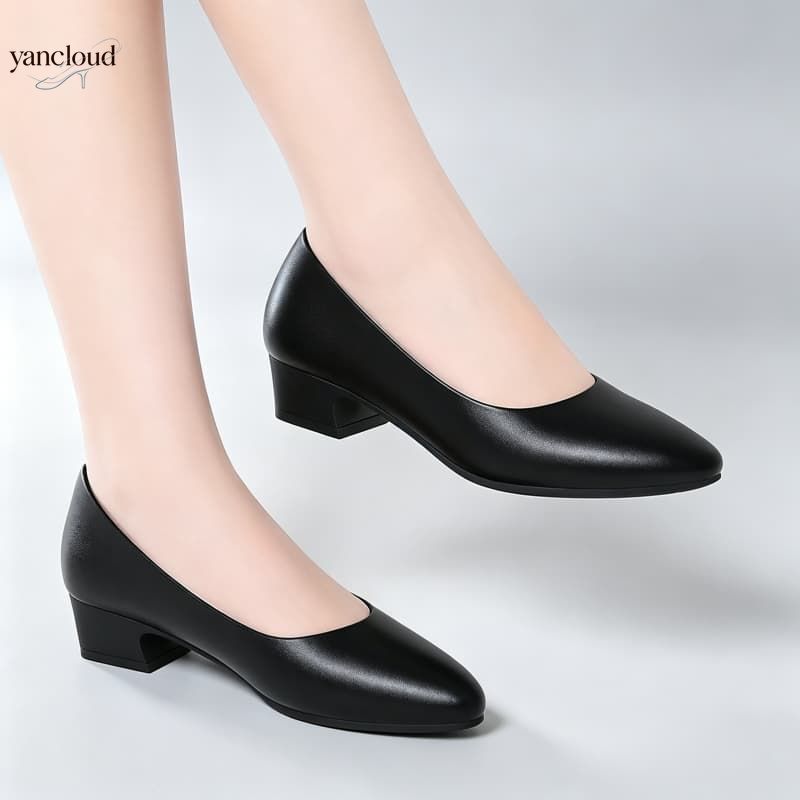 Sepatu Wanita Kulit Lembut Ele - Court Heel Pointed ulasan dan harga