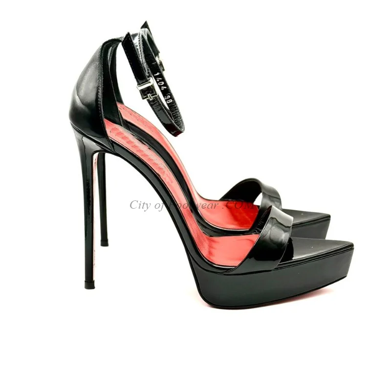 Sandal Kulit Paten Platform Di - Women Shoes Sale ulasan dan harga